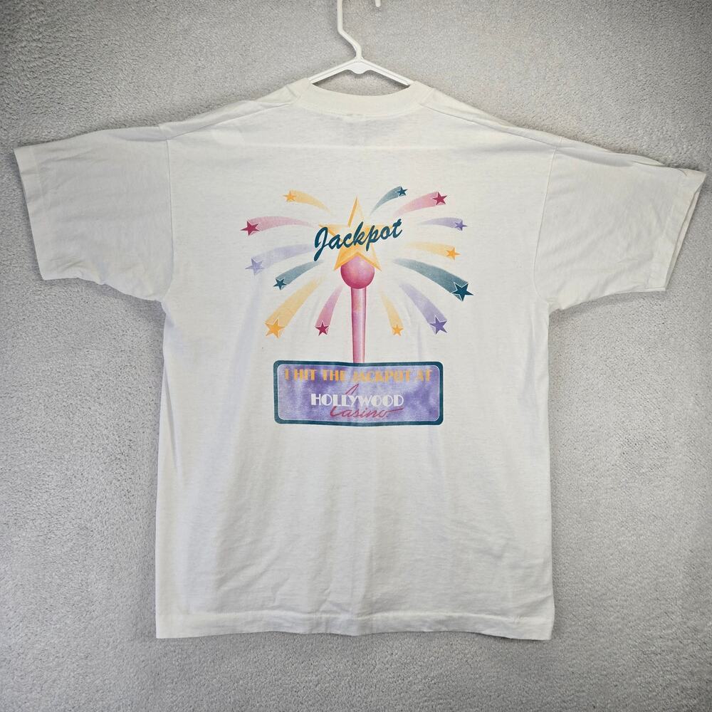 Vintage Hollywood Casino T Shirt Mens XL Las Vegas Single Stitch Jackpot